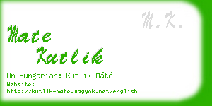 mate kutlik business card