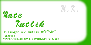 mate kutlik business card